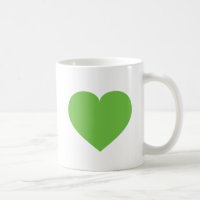 Lente groene hart koffie mok