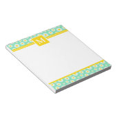 Lente Groene Madeliefjes Monogram Notitieblok (Schuin)