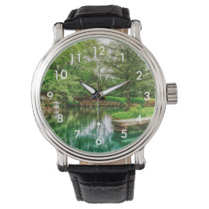 Lente groene reflecties horloge
