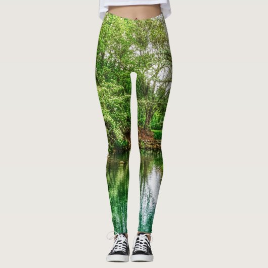 Lente groene reflecties leggings (Voorkant)