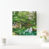 Lente Groene Reflecties Wandklok (Huis)