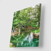 Lente Groene Reflecties Wandklok (Hoek)