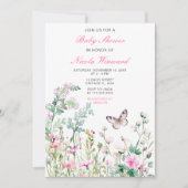 Lente Groene Vlinder Bloem Baby Shower Kaart (Voorkant)