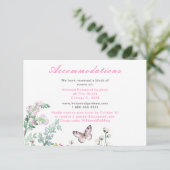 Lente Groene Vlinder Bloem Bruiloft Informatiekaartje (Staand voorkant)