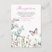 Lente Groene Vlinder Bloem Bruiloft Informatiekaartje (Voorkant)