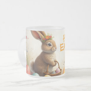Lente groeten van de paashaas matglas koffiemok