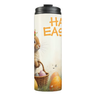 Lente groeten van de paashaas thermosbeker