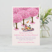  lente Hanami picknick Kaart (Staand voorkant)