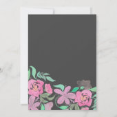 Lente Hand Waterverf Roze Groene Huwelijk Kaart (Achterkant)