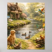 Lente Harmonie aan de Rivier Poster (Voorkant)