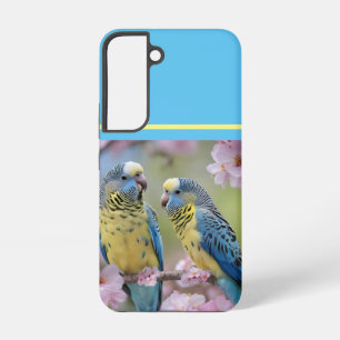 Lente Harmonie: Blauwe en Gele Budgies Samsung Galaxy Hoesje