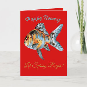Lente Harmonie Gelukkig Nowruz Vis Kaart