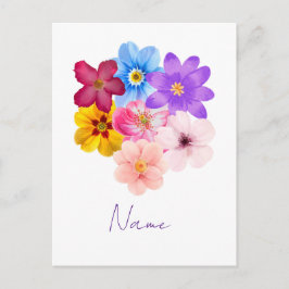 Lente Harmonie - Gemengd Watercolor Bloemenboeket Briefkaart
