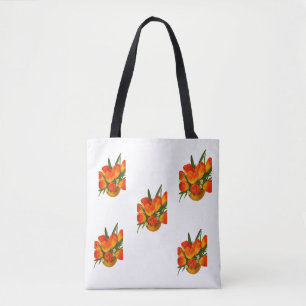Lente Harmonie – Oranje & Gele Tulpen Tote Bag