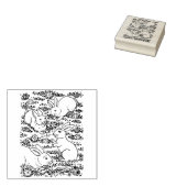 LENTE HAZEN, PAASEIEREN, KONIJNTJES IN WEIDE Leuk Rubberstempel (Gestempeld)