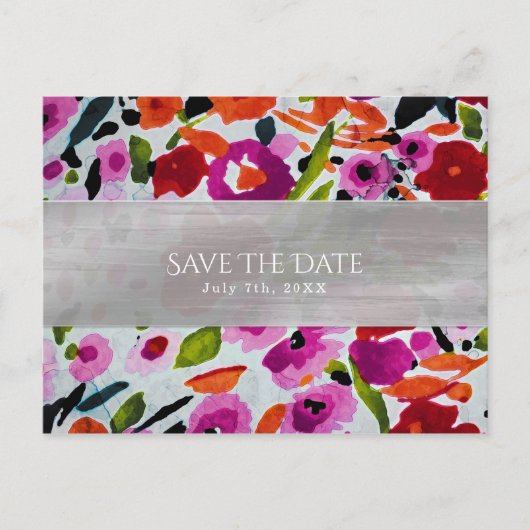 Lente helder bloemen bruids douche save the date aankondigingskaart (Voorkant)