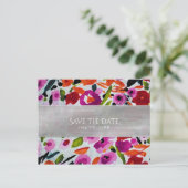 Lente helder bloemen bruids douche save the date aankondigingskaart (Staand voorkant)