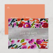 Lente helder bloemen bruiloftsshower Save the Date Aankondigingskaart (Voorkant / Achterkant)