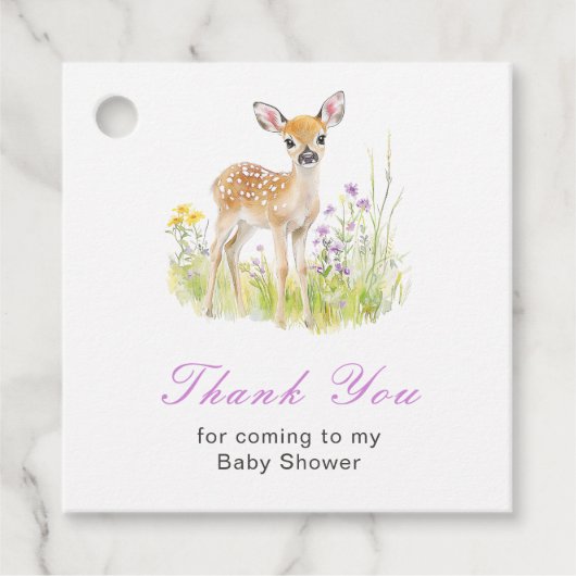 Lente Herten Baby Shower Bedankjes Labels (Voorkant)
