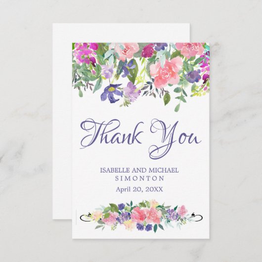 Lente Huwelijk Aangepaste Trouw Dank Kaarten (Voorkant / Achterkant)