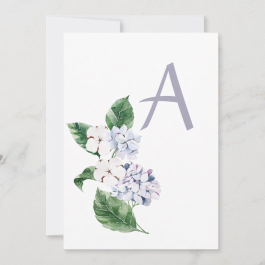 Lente HYDRANGEA met aanpasbare letter Kaart (Voorkant)