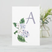 Lente HYDRANGEA met aanpasbare letter Kaart (Staand voorkant)