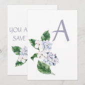 Lente HYDRANGEA met aanpasbare letter Kaart (Voorkant / Achterkant)