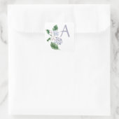 Lente HYDRANGEA met aanpasbare letter Vierkante Sticker (Tas)
