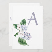 Lente HYRDANGEA met aanpasbare letter Kaart (Voorkant / Achterkant)