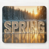 Lente-ijstekst op een bevroren meer muismat (Voorkant)