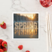 Lente-ijstekst op een bevroren meer servet (Insitu)