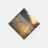 Lente-ijstekst op een bevroren meer servet (Hoek)