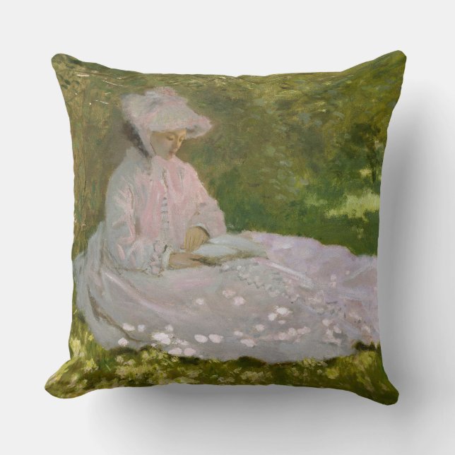 Lente, Impressionistisch Portret, Claude Monet Kussen (Voorkant)