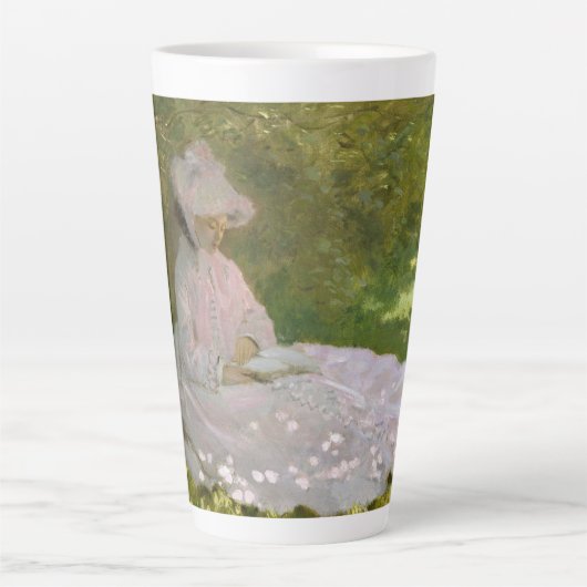 Lente, Impressionistisch Portret, Claude Monet Latte Mok (Voorkant)