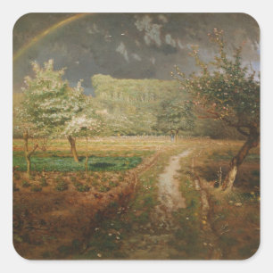 Lente in Barbizon, 1868-73 Vierkante Sticker