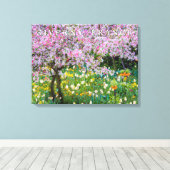 Lente in Claude Monets tuin Canvas Afdruk (Insitu (Houten vloer))