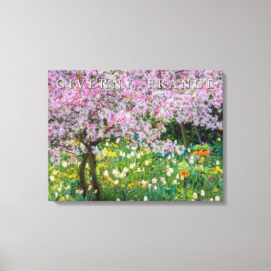 Lente in Claude Monets tuin Canvas Afdruk (Voorkant)