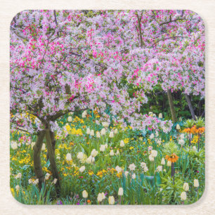 Lente in Claude Monets tuin Kartonnen Onderzetters