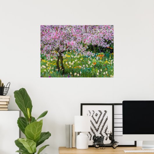 Lente in Claude Monets tuin Poster (Thuiskantoor)