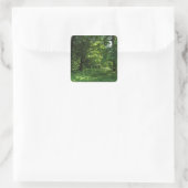 Lente in de Bossen 01 Vierkante Sticker (Tas)