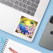 Lente in de Heavens-Sticker Sticker (Laptop met iPhone)