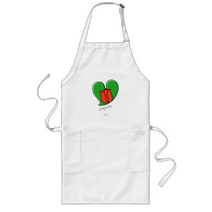 Lente in de liefde - Rode Tulps Long Apron Lang Schort