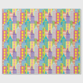 Lente in de stad cadeaupapier (Vlak)