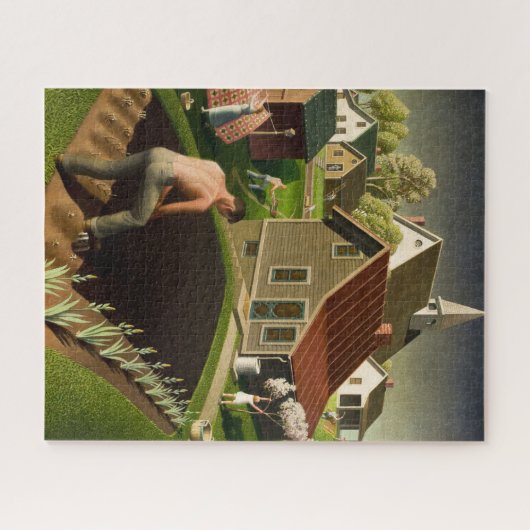 Lente in de stad door Grant Wood Legpuzzel (Horizontaal)