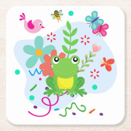 Lente in de tuin kartonnen onderzetters