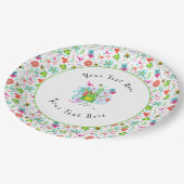 Lente in de tuin papieren bordje (Gekanteld)