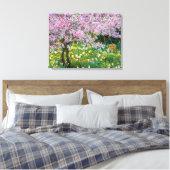 Lente in de tuin van Claude Monet Canvas Afdruk (Insitu (Slaapkamer))