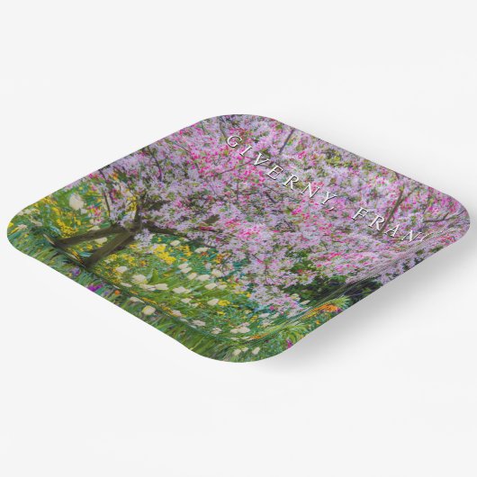 Lente in de tuin van Claude Monet Papieren Bordje (Gebogen)