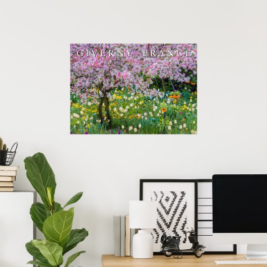 Lente in de tuin van Claude Monet Poster (Thuiskantoor)