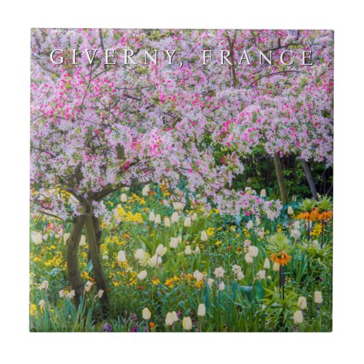 Lente in de tuin van Claude Monet Tegeltje (Voorkant)